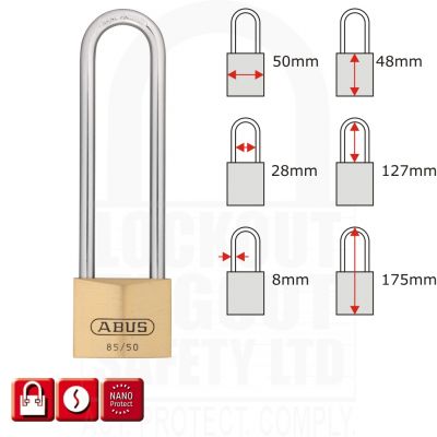ABUS Brass 85/50 Long Shackle #2